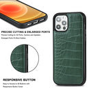 Crocodile Texture Embossing Magnetic PU + TPU Protective Magsafe Case For iPhone 12 mini(Green)