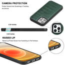 Crocodile Texture Embossing Magnetic PU + TPU Protective Magsafe Case For iPhone 12 mini(Green)