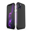 Blade Series Lens Protector + Metal Frame Protective Case For iPhone 12 Pro Max(Black Purple)