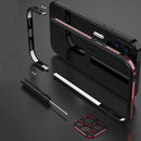 Blade Series Lens Protector + Metal Frame Protective Case For iPhone 12 Pro Max(Black Purple)