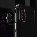 Blade Series Lens Protector + Metal Frame Protective Case For iPhone 12 Pro Max(Black Purple)