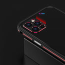 Blade Series Lens Protector + Metal Frame Protective Case For iPhone 12 Pro Max(Black Purple)