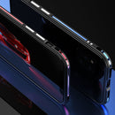 Blade Series Lens Protector + Metal Frame Protective Case For iPhone 12 Pro Max(Black Purple)