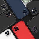 Blade Series Lens Protector + Metal Frame Protective Case For iPhone 12 Pro Max(Black Purple)