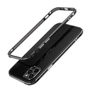 Aurora Series Lens Protector + Metal Frame Protective Case For iPhone 12(Black Silver)