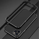 Aurora Series Lens Protector + Metal Frame Protective Case For iPhone 12(Black Silver)