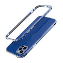 Aurora Series Lens Protector + Metal Frame Protective Case For iPhone 12(Blue)