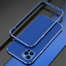 Aurora Series Lens Protector + Metal Frame Protective Case For iPhone 12(Blue)