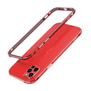 Aurora Series Lens Protector + Metal Frame Protective Case For iPhone 12(Red)