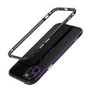 Aurora Series Lens Protector + Metal Frame Protective Case For iPhone 12 Pro Max(Black Purple)
