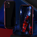 Aurora Series Lens Protector + Metal Frame Protective Case For iPhone 12 Pro Max(Black Silver)