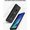 For Motorola One Fusion Soldier Armor Shockproof TPU + PC Magnetic Protective Case with Holder(Blue)
