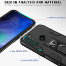For Motorola One Fusion Soldier Armor Shockproof TPU + PC Magnetic Protective Case with Holder(Blue)