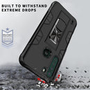 For Motorola One Fusion Soldier Armor Shockproof TPU + PC Magnetic Protective Case with Holder(Blue)