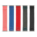 Nylon + Leather Braided Watch Band For Apple Watch Series 8&7 41mm / SE 2&6&SE&5&4 40mm / 3&2&1 38mm, Size:L(Black)