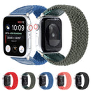 Nylon + Leather Braided Watch Band For Apple Watch Series 8&7 41mm / SE 2&6&SE&5&4 40mm / 3&2&1 38mm, Size:L(Black)