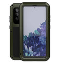 For Samsung Galaxy S20 FE LOVE MEI Metal Shockproof Waterproof Dustproof Protective Case with Glass(Army Green)