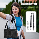 For Lenovo Tab M8 Shockproof Colorful Silicone + PC Protective Case with Holder & Hand Grip Strap & Shoulder Strap(Black)