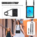 For Lenovo Tab M8 Shockproof Colorful Silicone + PC Protective Case with Holder & Hand Grip Strap & Shoulder Strap(Black)