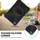 For Lenovo Tab M8 Shockproof Colorful Silicone + PC Protective Case with Holder & Hand Grip Strap & Shoulder Strap(Black)
