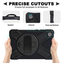 For Lenovo Tab M8 Shockproof Colorful Silicone + PC Protective Case with Holder & Hand Grip Strap & Shoulder Strap(Black)