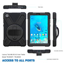 For Lenovo Tab M8 Shockproof Colorful Silicone + PC Protective Case with Holder & Hand Grip Strap & Shoulder Strap(Black)
