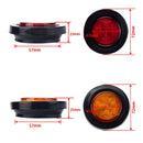 4 PCS Truck Trailer Red & Amber LED 2 inch Round Side Marker Clearance Tail Light Kits with Heat Shrink Tube