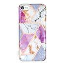Full Plating Splicing Gilding Protective Case For iPod Touch 6 / 5(Purple White Marble Color Matching)