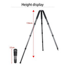 BEXIN ST424C Rugged Camcorder Photographic Carbon Fiber Big Tripod, Max Tube: 40mm
