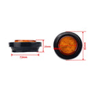8 PCS Truck Trailer Yellow LED 2.5 inch Round Side Marker Clearance Tail Light Kits with Heat Shrink Tube