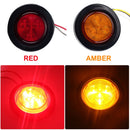 8 PCS Truck Trailer Red & Amber LED 2.5 inch Round Side Marker Clearance Tail Light Kits with Heat Shrink Tube