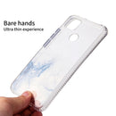 For Xiaomi Redmi 9C Marble Pattern Glittery Powder Shockproof TPU Case with Detachable Buttons(Purple)