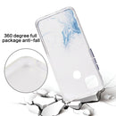 For Xiaomi Redmi 9C Marble Pattern Glittery Powder Shockproof TPU Case with Detachable Buttons(Purple)