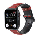 Genuine Leather Watch Band For Apple Watch Series 7 45mm / 6 & SE & 5 & 4 44mm / 3 & 2 & 1 42mm(Red)