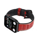 Genuine Leather Watch Band For Apple Watch Series 7 45mm / 6 & SE & 5 & 4 44mm / 3 & 2 & 1 42mm(Red)