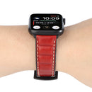 Genuine Leather Watch Band For Apple Watch Series 7 45mm / 6 & SE & 5 & 4 44mm / 3 & 2 & 1 42mm(Red)