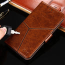 For OnePlus 6T Geometric Stitching Horizontal Flip TPU + PU Leather Case with Holder & Card Slots & Wallet(Red)
