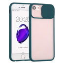 Sliding Camera Cover Design TPU Protective Case For iPhone 6(Dark Green)