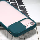 Sliding Camera Cover Design TPU Protective Case For iPhone 6(Dark Green)