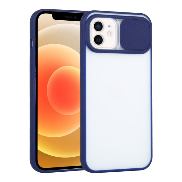 Sliding Camera Cover Design TPU Protective Case For iPhone 12(Sapphire Blue)