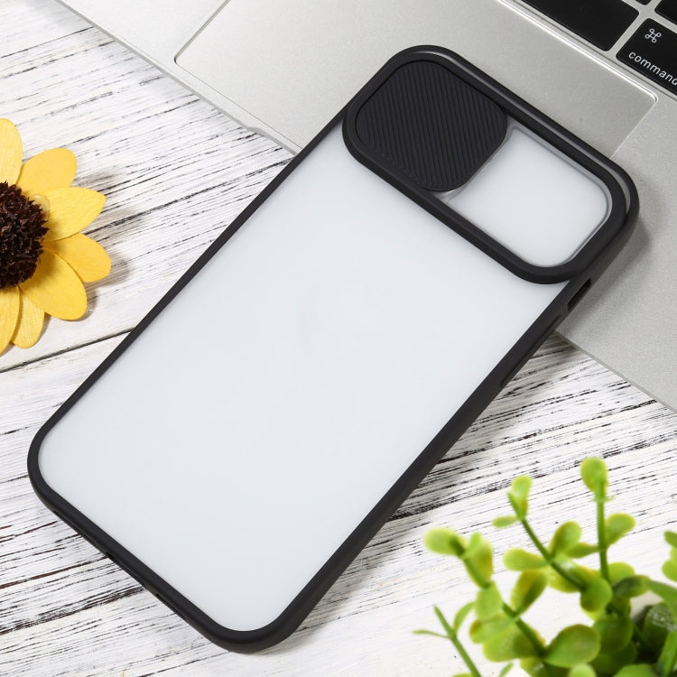 Sliding Camera Cover Design TPU Protective Case For iPhone 12 Pro(Black)