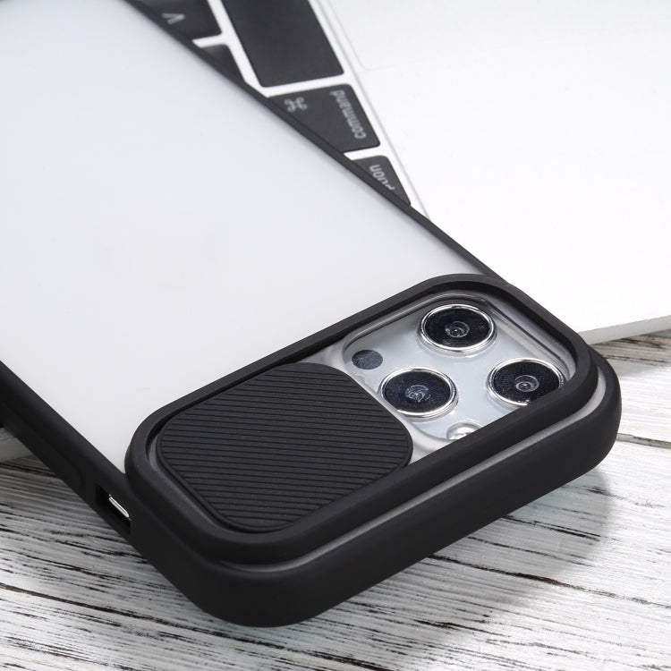 Sliding Camera Cover Design TPU Protective Case For iPhone 12 Pro(Black)