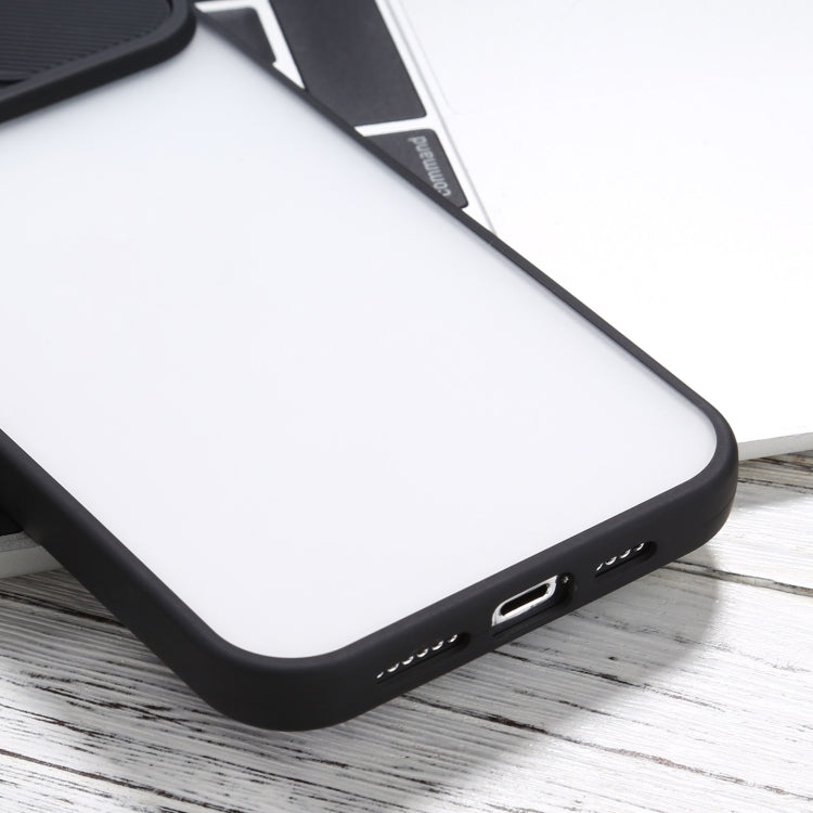 Sliding Camera Cover Design TPU Protective Case For iPhone 12 Pro(Black)