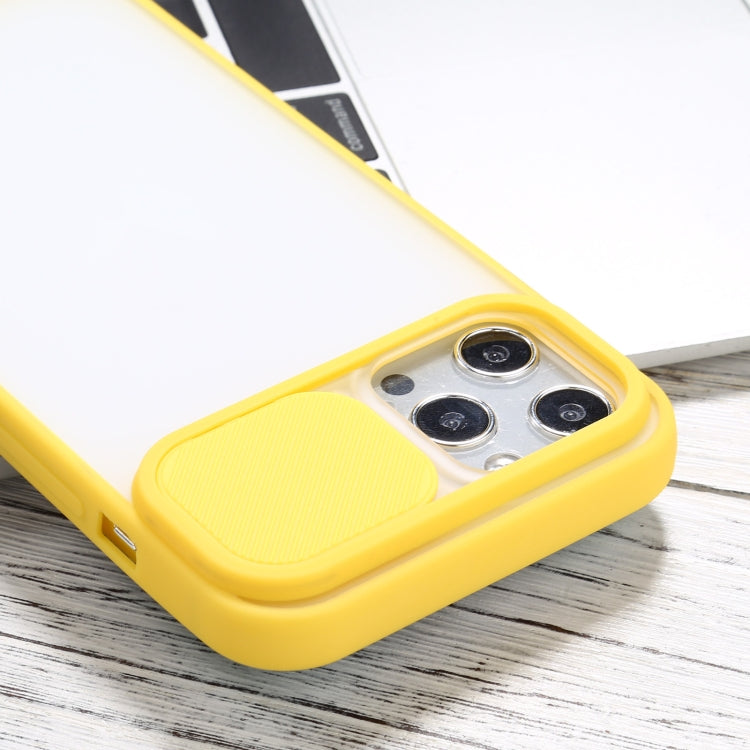 Sliding Camera Cover Design TPU Protective Case For iPhone 12 Pro Max(Yellow)