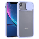 Sliding Camera Cover Design TPU Protective Case For iPhone XR(Purple)