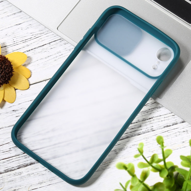 Sliding Camera Cover Design TPU Protective Case For iPhone XR(Dark Green)