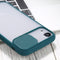 Sliding Camera Cover Design TPU Protective Case For iPhone XR(Dark Green)