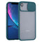 Sliding Camera Cover Design TPU Protective Case For iPhone XR(Dark Green)