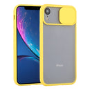 Sliding Camera Cover Design TPU Protective Case For iPhone XR(Yellow)