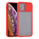 Sliding Camera Cover Design TPU Protective Case For iPhone XS Max(Red)